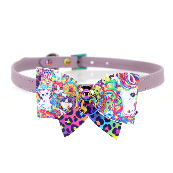 Frankly 90's Party Bow Mini Collar in Vegan Lavender