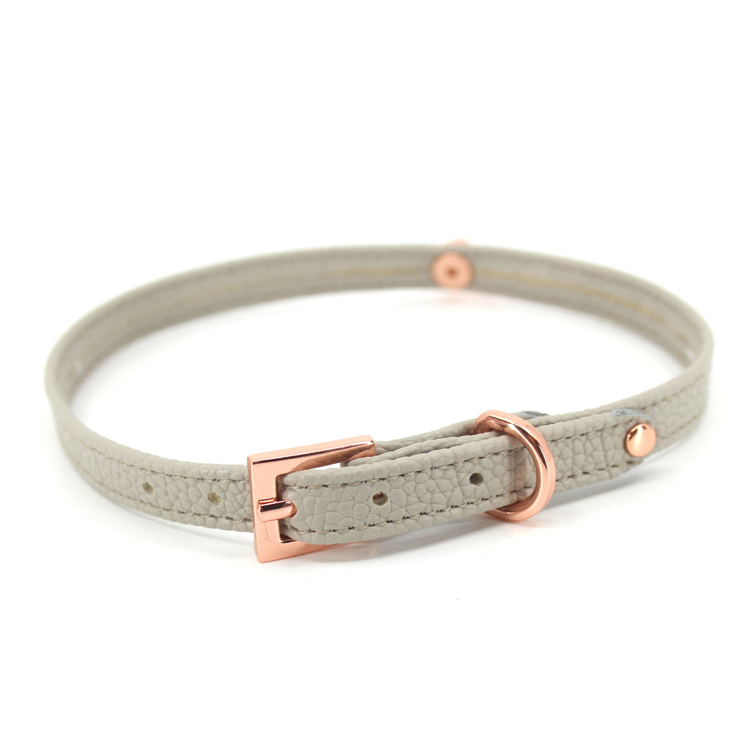 Dove Gray Vegan Mini Bondage Collar - Limited Edition Collar Restrained Grace   