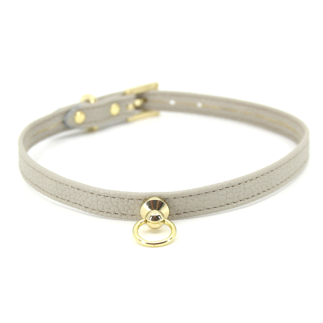 Dove Gray Vegan Mini Bondage Collar - Limited Edition Collar Restrained Grace   