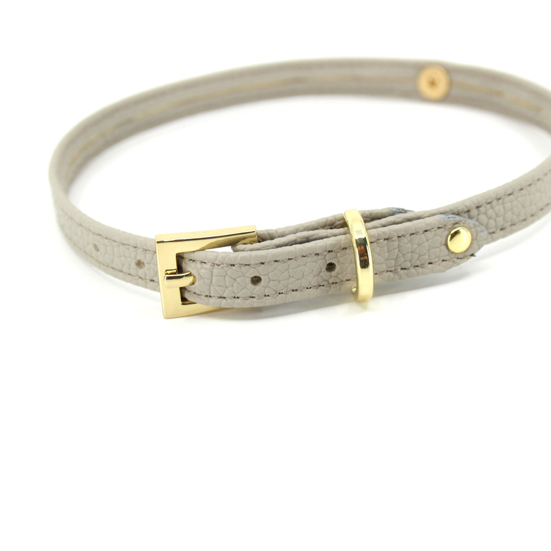 Dove Gray Vegan Mini Bondage Collar - Limited Edition Collar Restrained Grace   