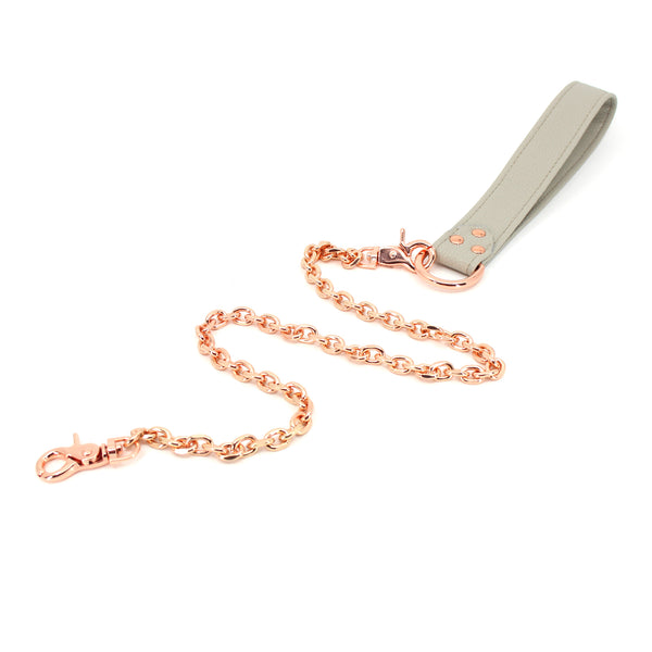Dove Gray Vegan Leather BDSM Leash Leash Restrained Grace   
