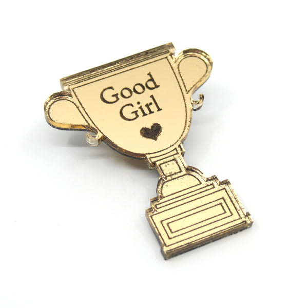 Custom Engraved BDSM Trophy Acrylic Praise Kink Pin Pin Restrained Grace   