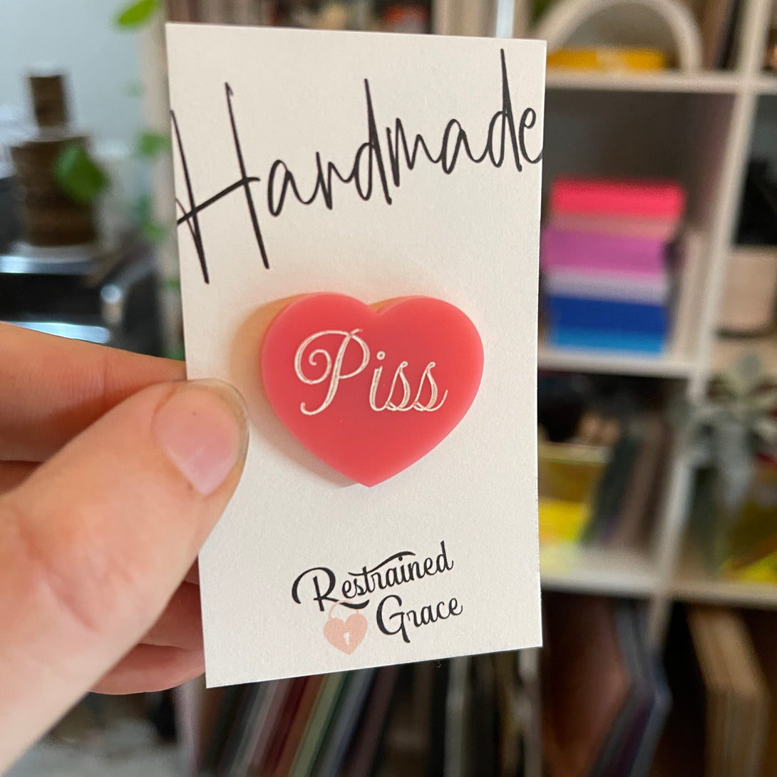 Fetish Heart Pins Pin Restrained Grace Piss  