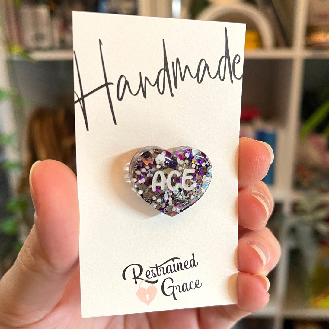 Asexual - LGBTQIA+ Pride Glitter Lapel Pin Pin Restrained Grace   