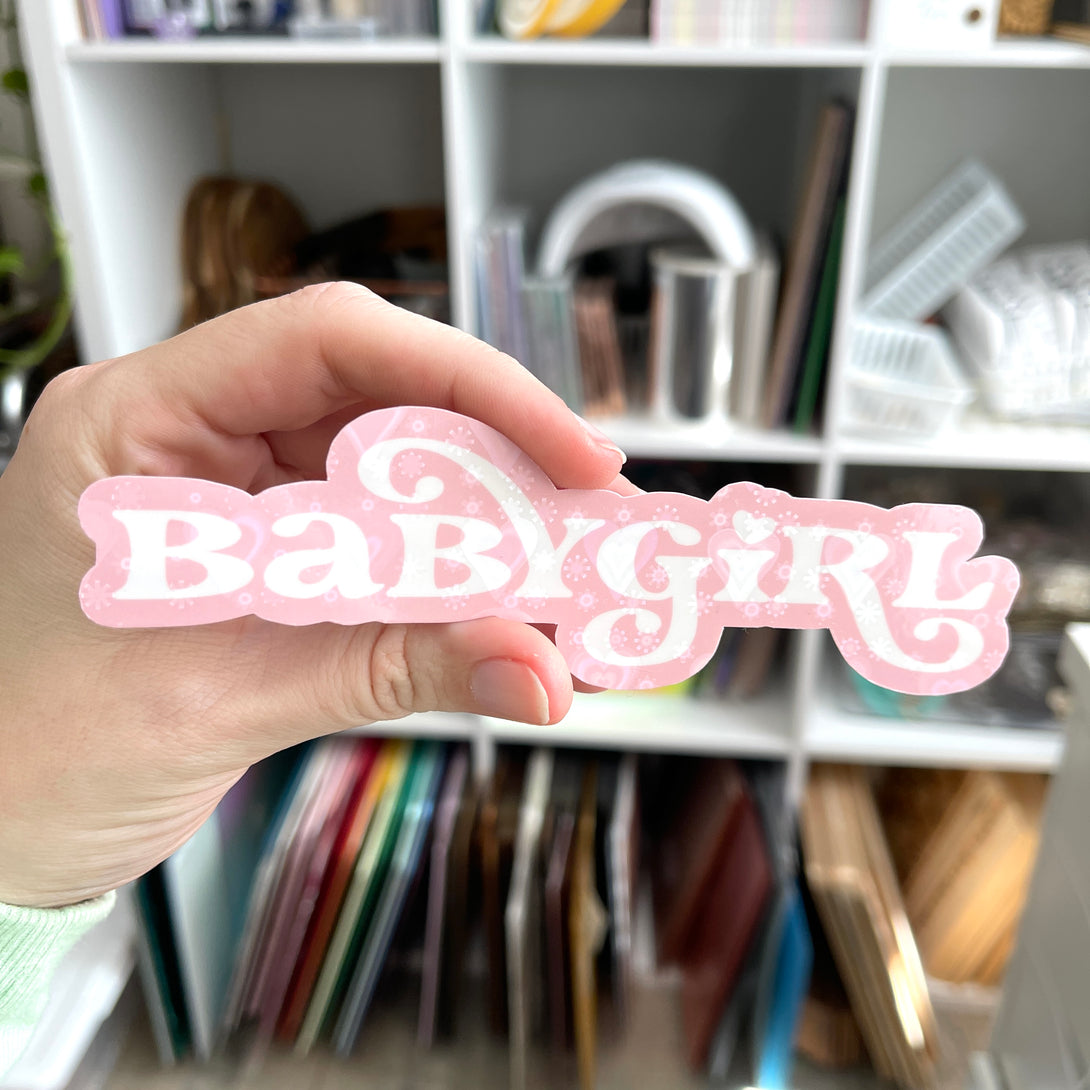 XL 90s Babygirl Heart Hologram - Vinyl Bumper Sticker Sticker Restrained Grace   