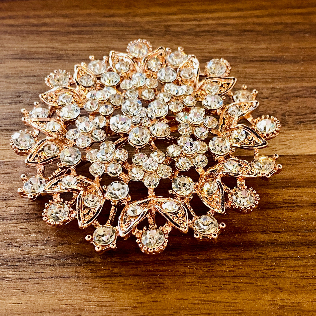 Garden Princess Brooch in Rose Gold and Cubic Zirconia Brooch Restrained Grace   