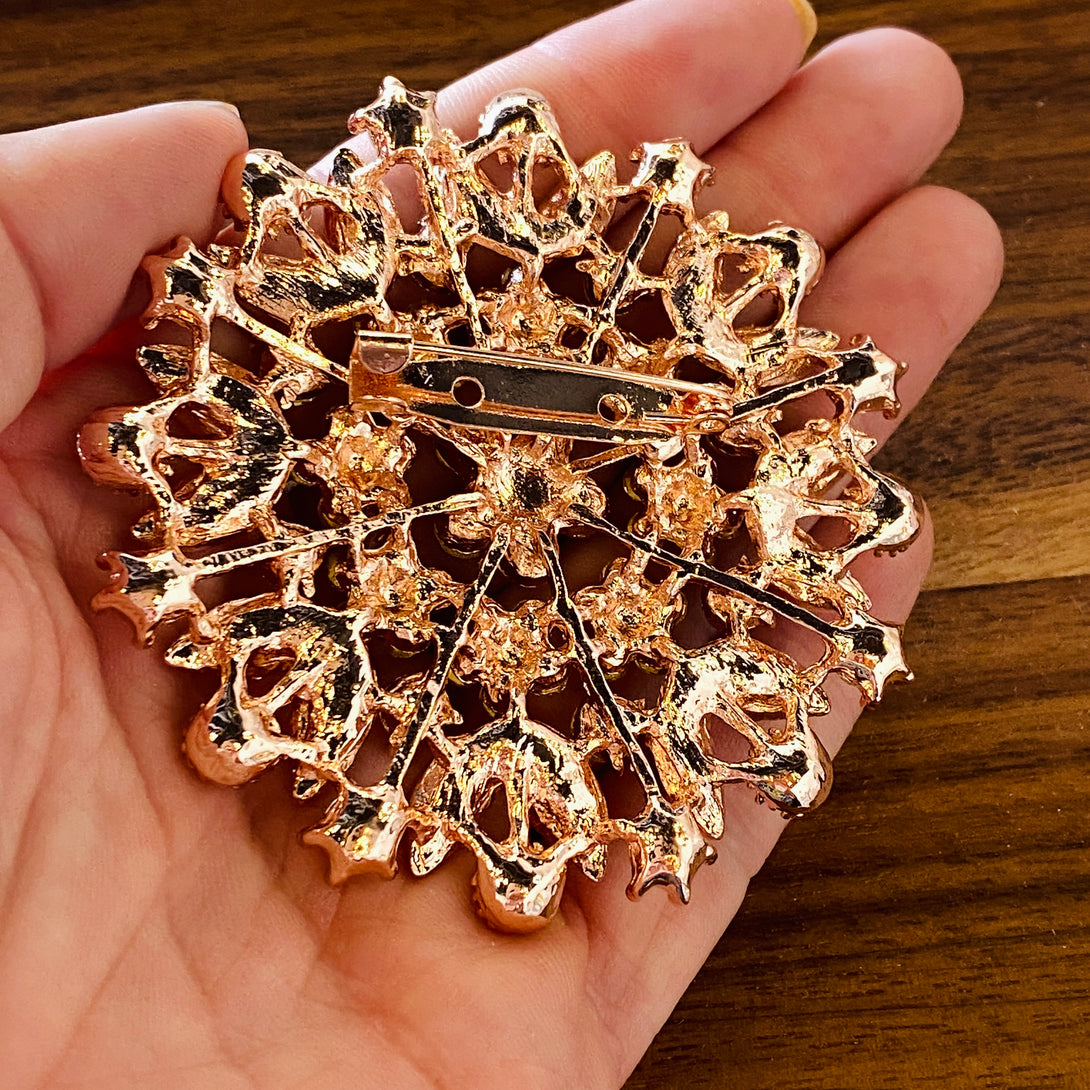 Garden Princess Brooch in Rose Gold and Cubic Zirconia Brooch Restrained Grace   