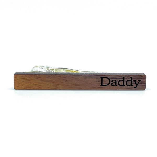 Daddy Walnut Wood Tie Clip