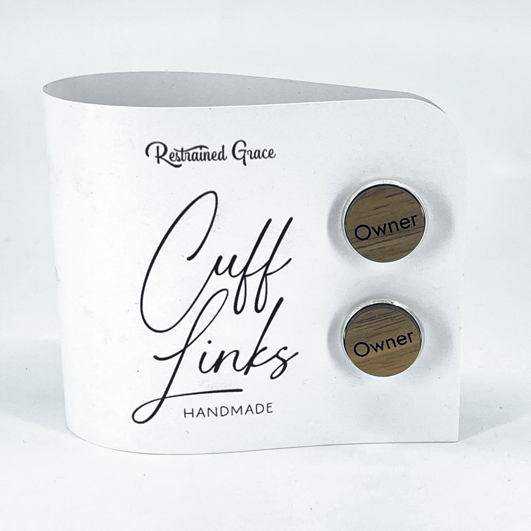Personalized Wooden Cuff Links - Custom Dom Gift Cuff Links Restrained Grace   