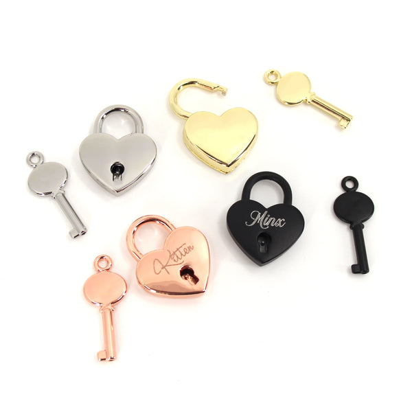 Engraved Heart Padlock - Personalized BDSM Working Lock Lock Restrained Grace   