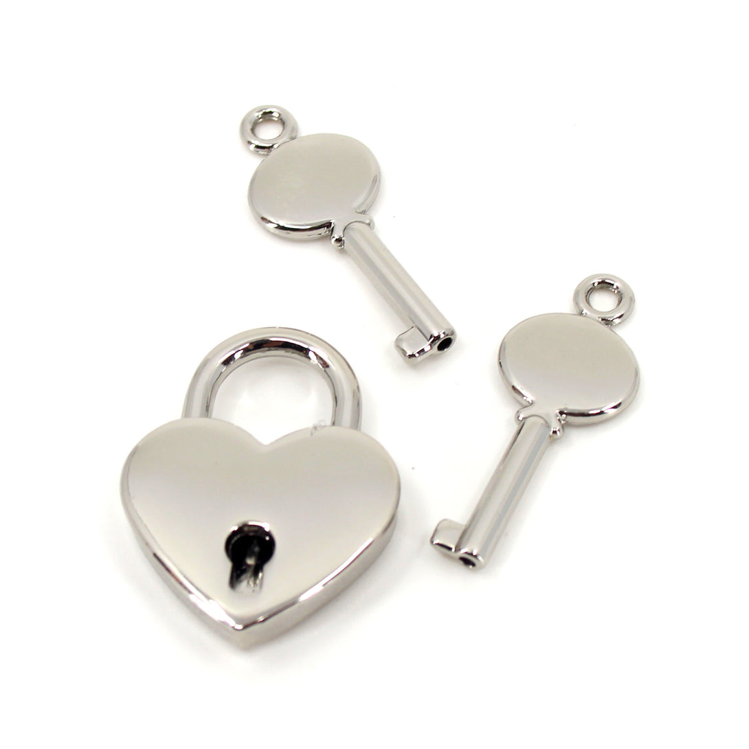 Engraved Heart Padlock - Personalized BDSM Working Lock Lock Restrained Grace Silver  