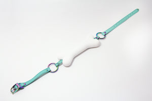 The Petite Leather Customizable Bone Gag Gag Restrained Grace   