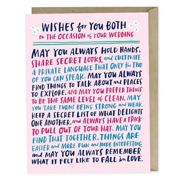 Em & Friends - Wishes For You Both Wedding Card