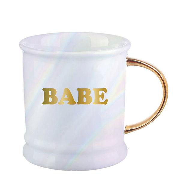 Slant - Iridescent White and Gold Babe Mug 16oz Mug Slant   