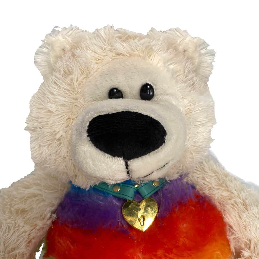 Plushland - Cream and Rainbow Bear Stuffie Restrained Grace   