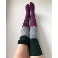 Peony and Moss - Genderqueer Flag Thigh High Socks Socks Peony and Moss   