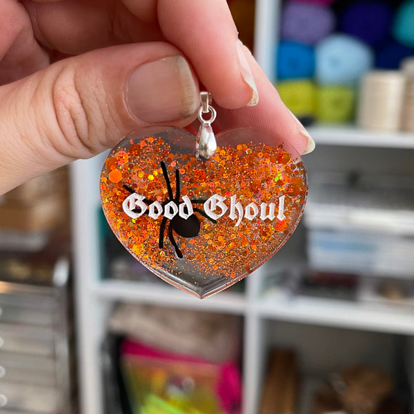 Good Ghoul Collar Tag - Halloween Pendant Collar Tag Restrained Grace   