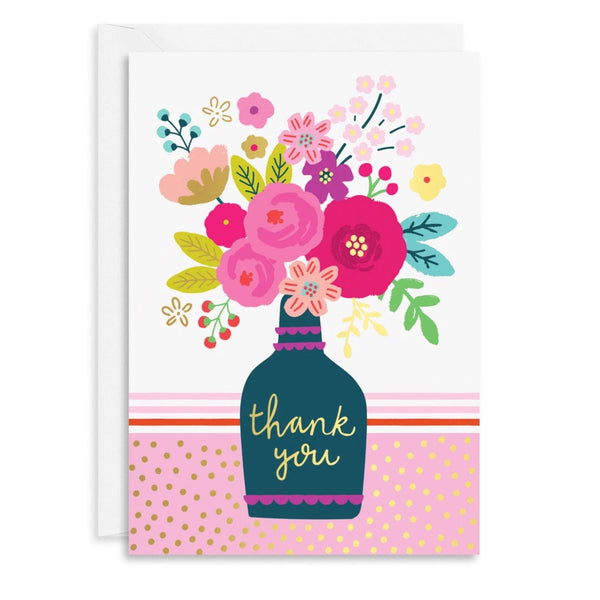 Natalie Alex Designs - Vase of Flowers Thank You Card Greeting Card Natalie Alex Designs   