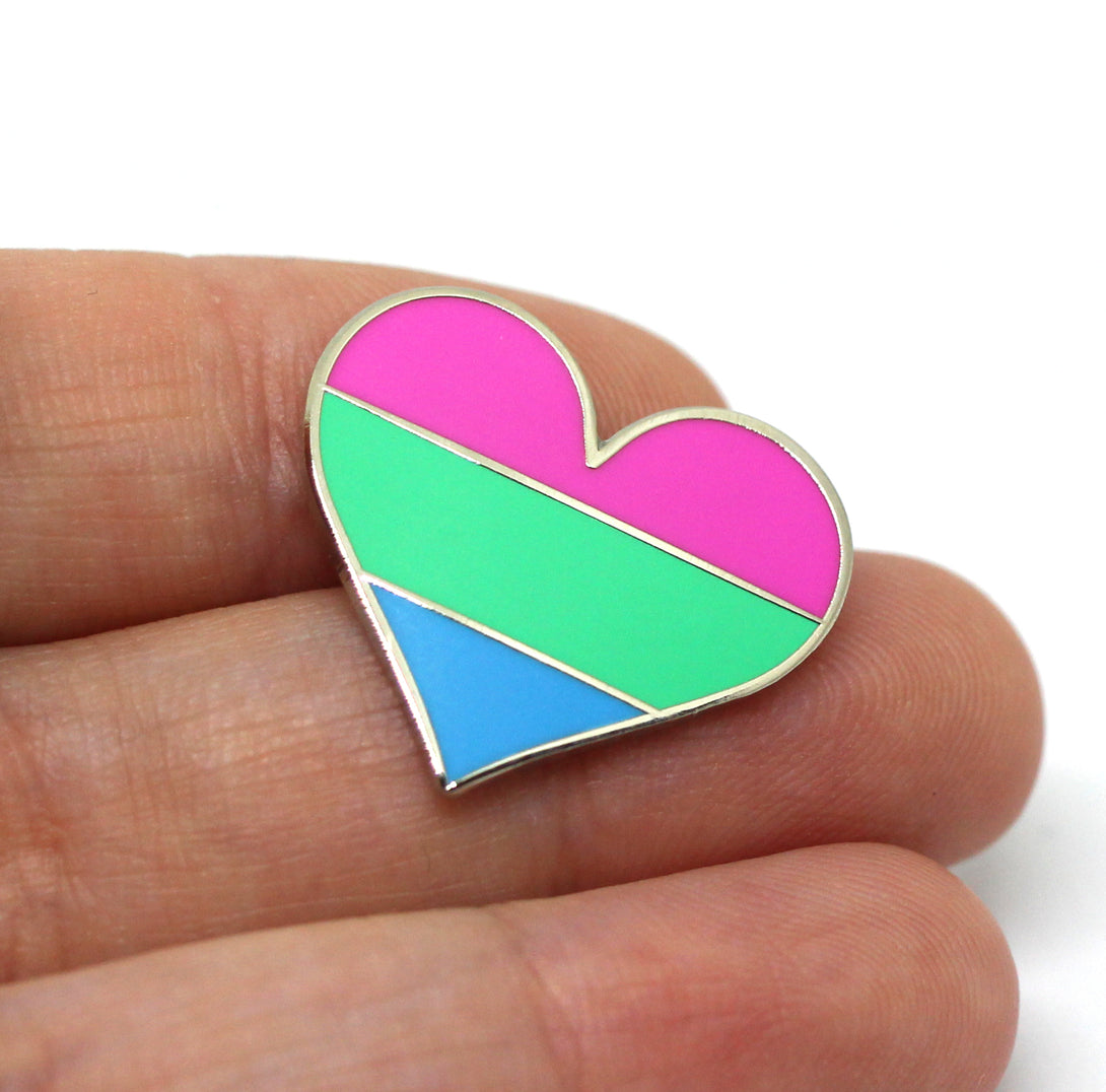 Compoco - Polysexual Flag Heart Enamel Pin Pin Compoco   