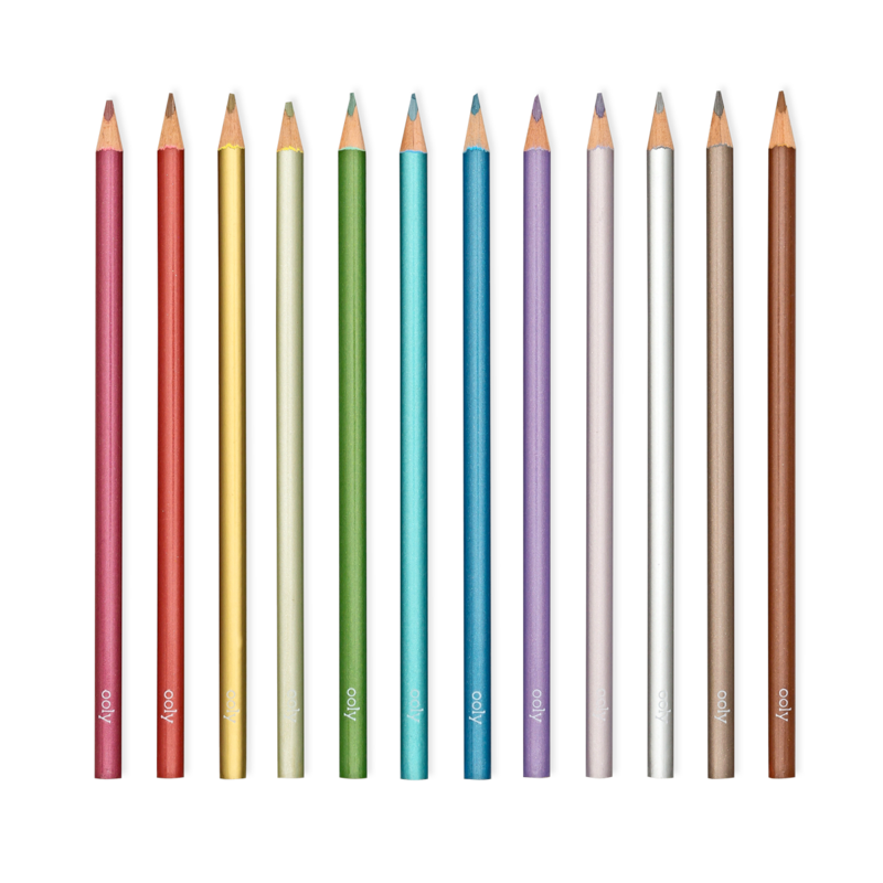 OOLY - Modern Metallics Colored Pencils - Set of 12 Pens & Pencils OOLY   