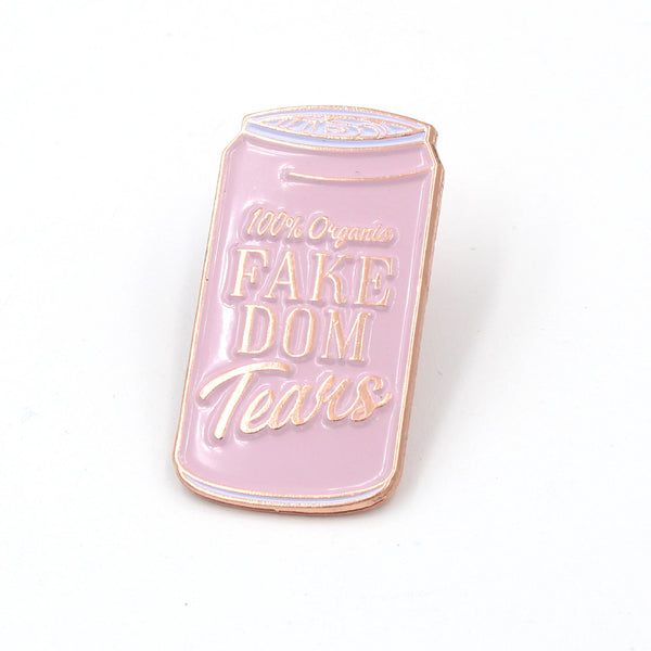 Kinky & Geeky Pin Fake Dom Tears - Blush Pink & Rose Gold Enamel Pin