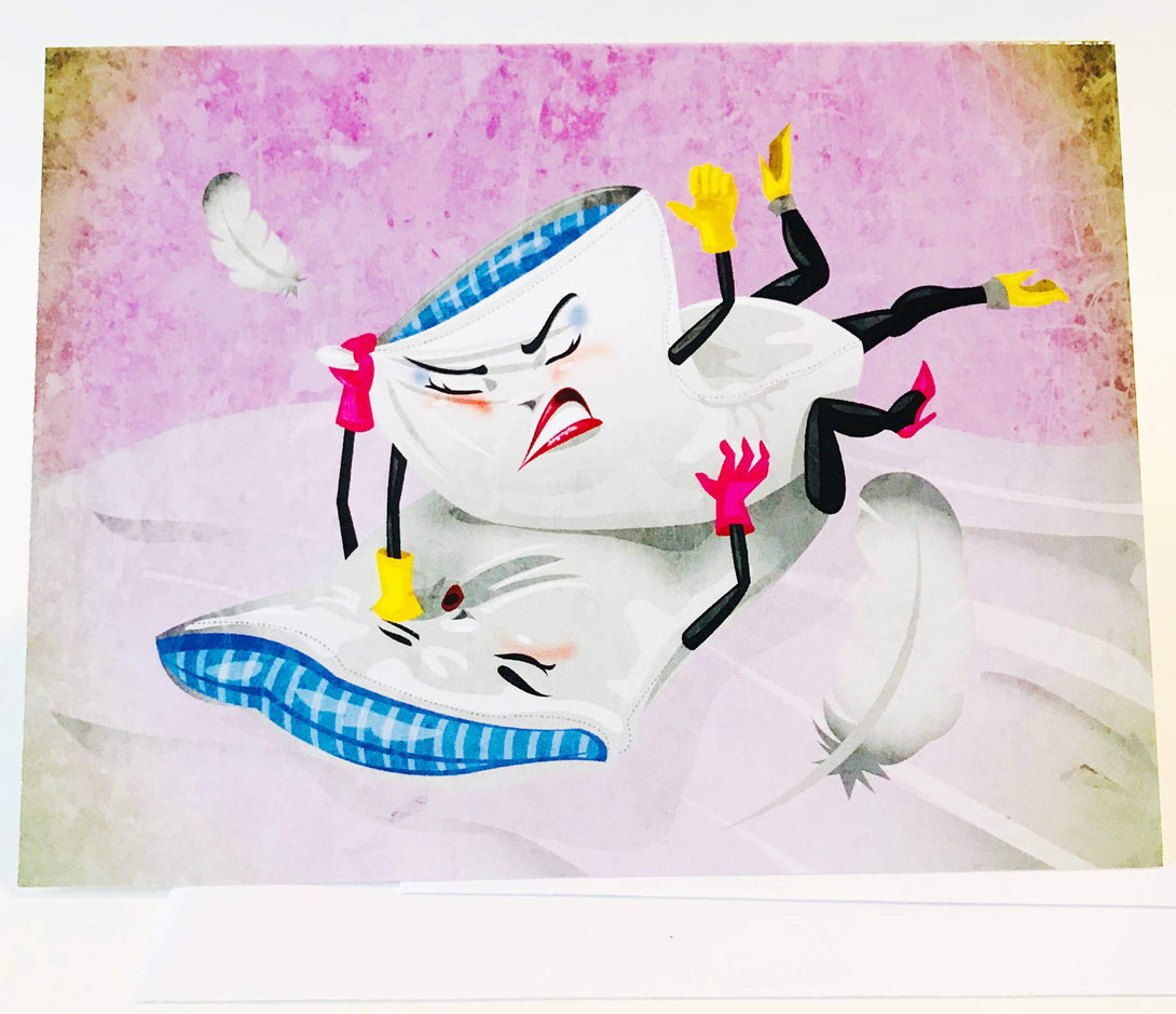 Kitschy Delish Pillow Fight, Blank Greeting Card