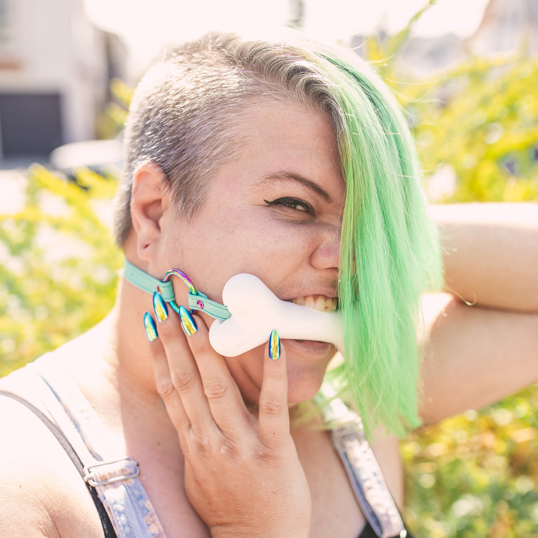 The Petite Leather Customizable Bone Gag Gag Restrained Grace   