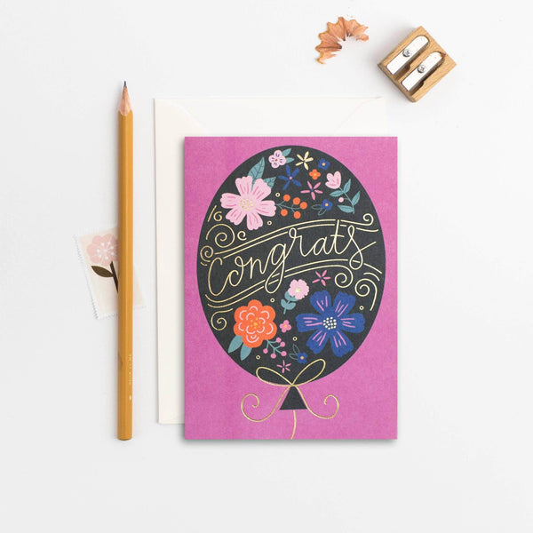 Natalie Alex Designs - Congrats Balloon Card Greeting Card Natalie Alex Designs   