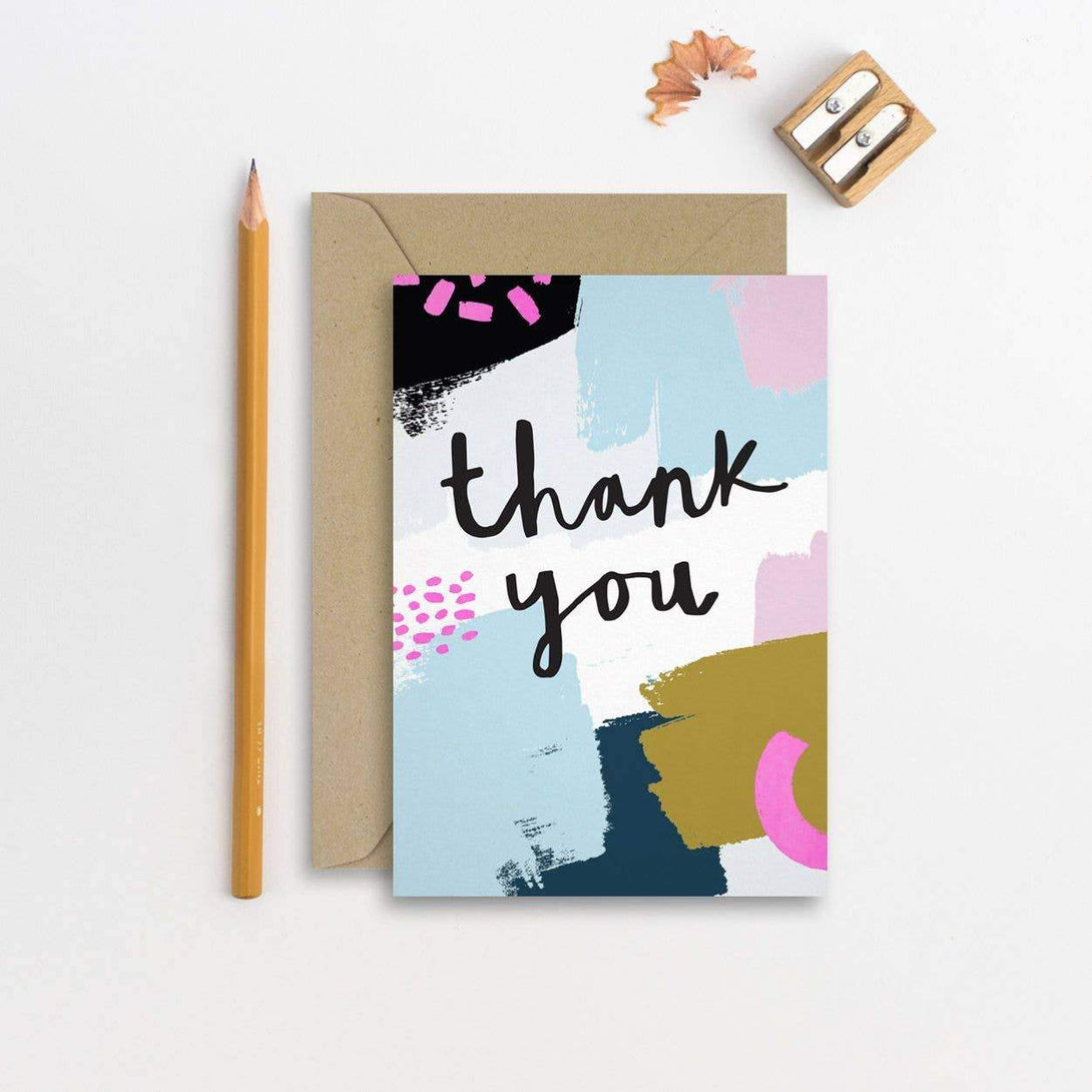 Natalie Alex Designs - Neon Bounce Thank You Card Greeting Card Natalie Alex Designs   