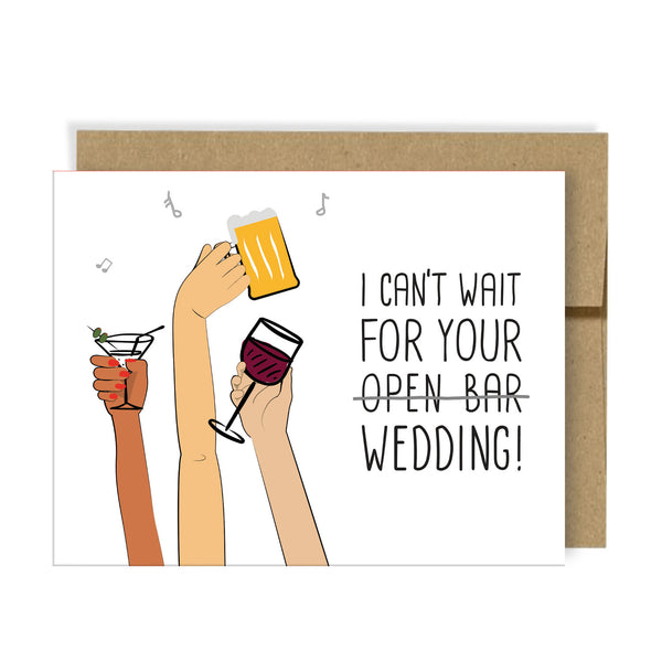 Neighborly Paper - Open Bar Engagement Card Greeting Card Neighborly Paper   