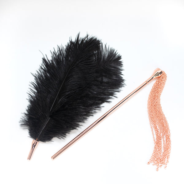 Rose Gold Tickle and Tease Chain Flogger Pleasure Set