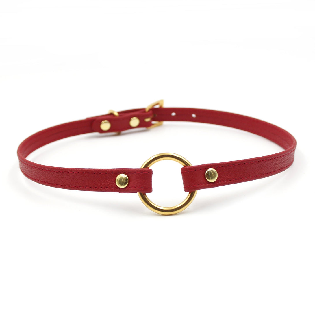 Custom Ring of O Mini Leather Collar - BDSM Day Collar Collar Restrained Grace   