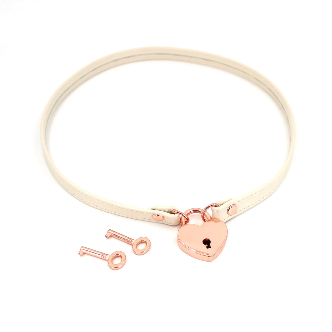 Custom Leather Locking Mini Collar - BDSM Day Collar Collar Restrained Grace   