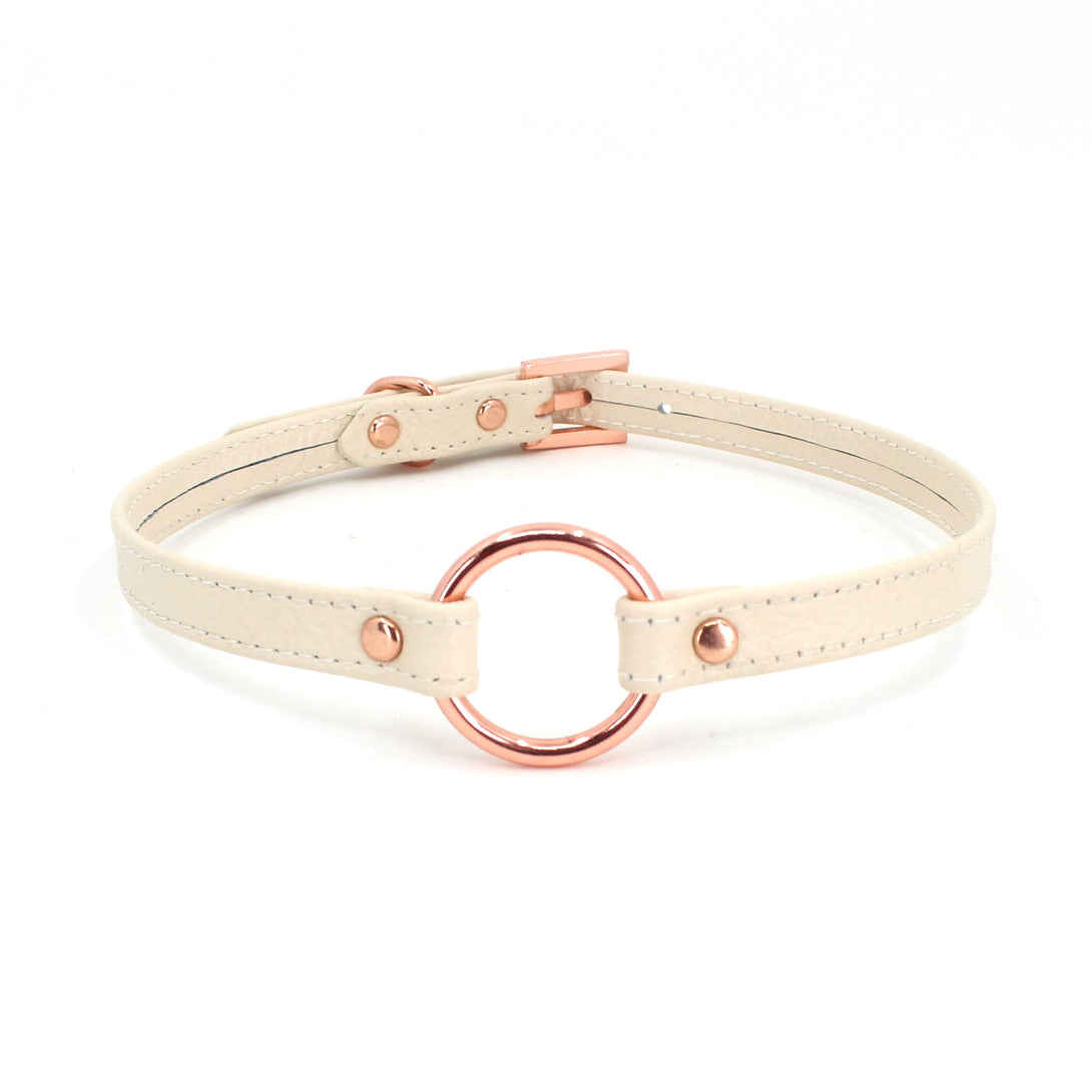 Custom Ring of O Mini Leather Collar - BDSM Day Collar Collar Restrained Grace   