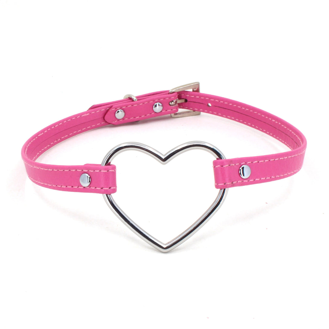Custom Heart Ring Leather Mini Collar - BDSM Day Collar Collar Restrained Grace   