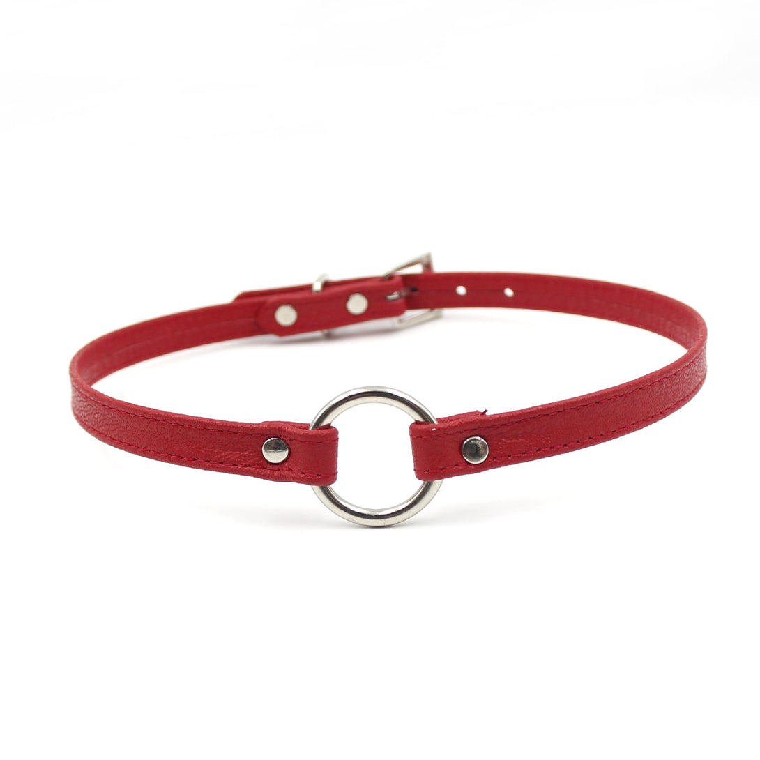 Custom Ring of O Mini Leather Collar - BDSM Day Collar Collar Restrained Grace   