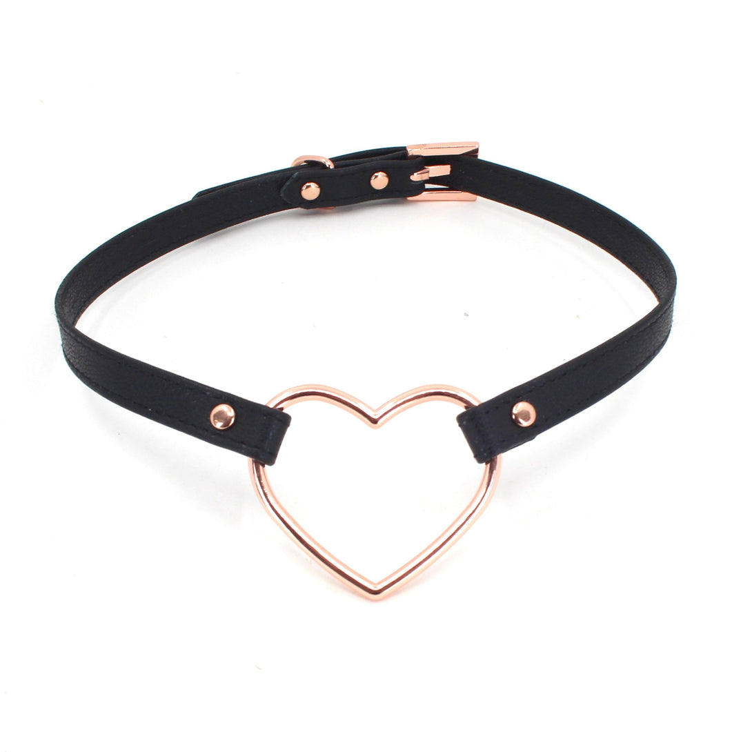 Restrained Grace Collar The Large Heart Ring Mini Collar in Black & Rose Gold