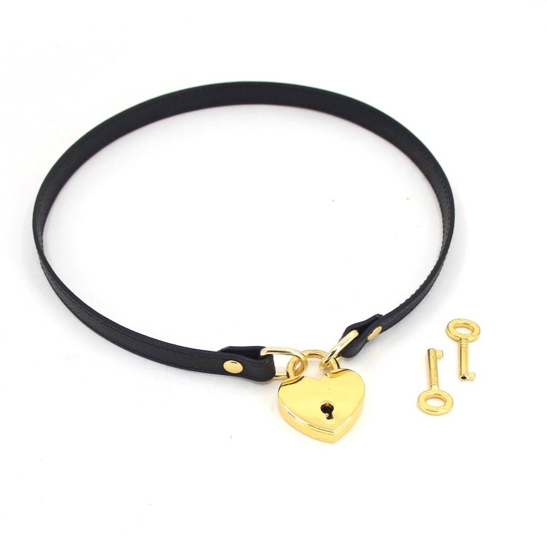 Custom Leather Locking Mini Collar - BDSM Day Collar Collar Restrained Grace   