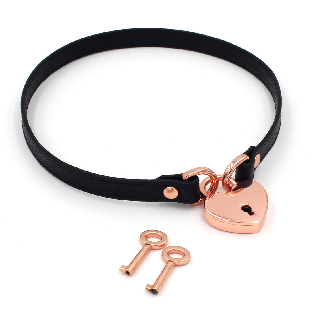 Custom Leather Locking Mini Collar - BDSM Day Collar Collar Restrained Grace   