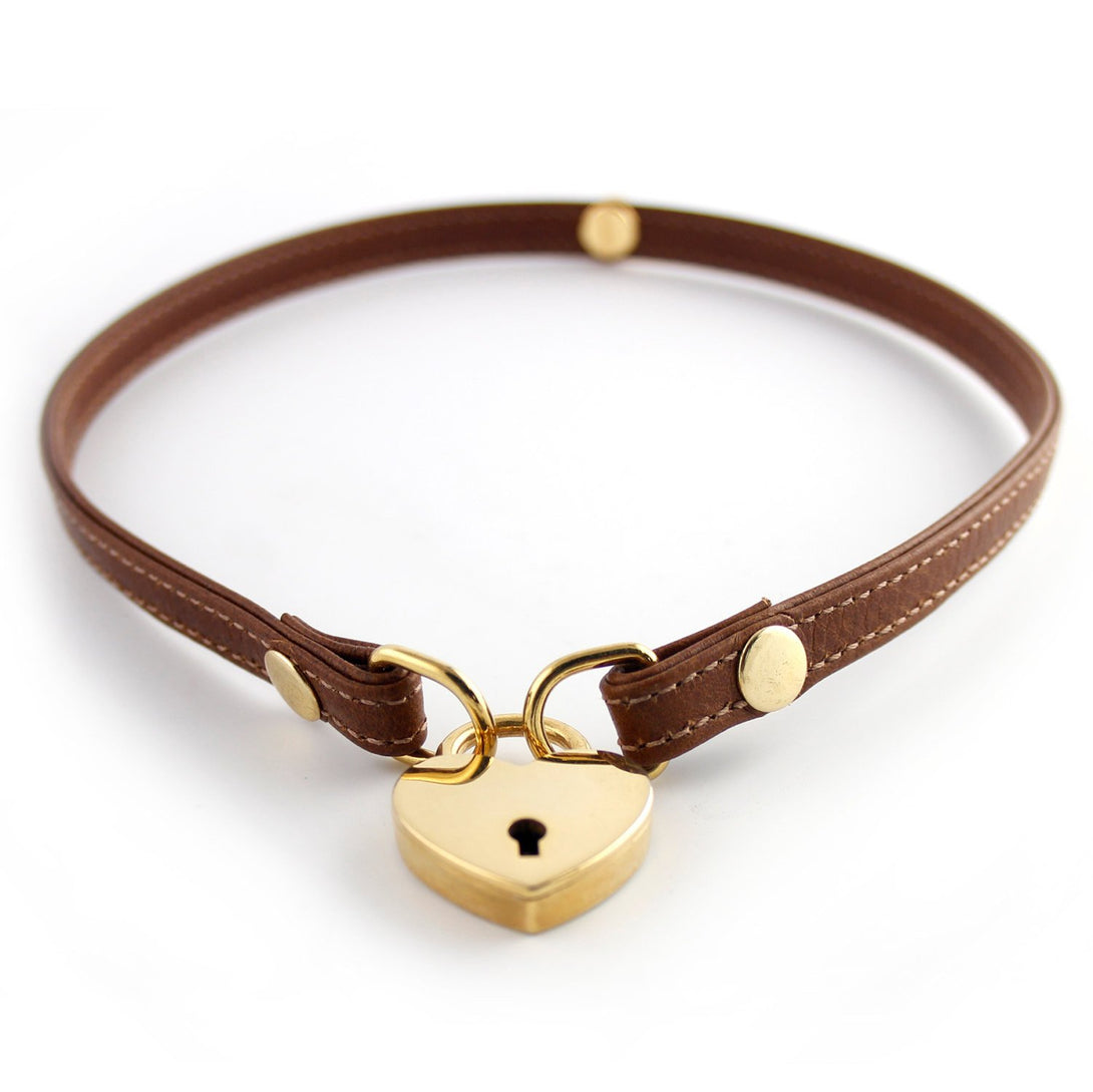 Custom Leather Locking Mini Collar - BDSM Day Collar Collar Restrained Grace   