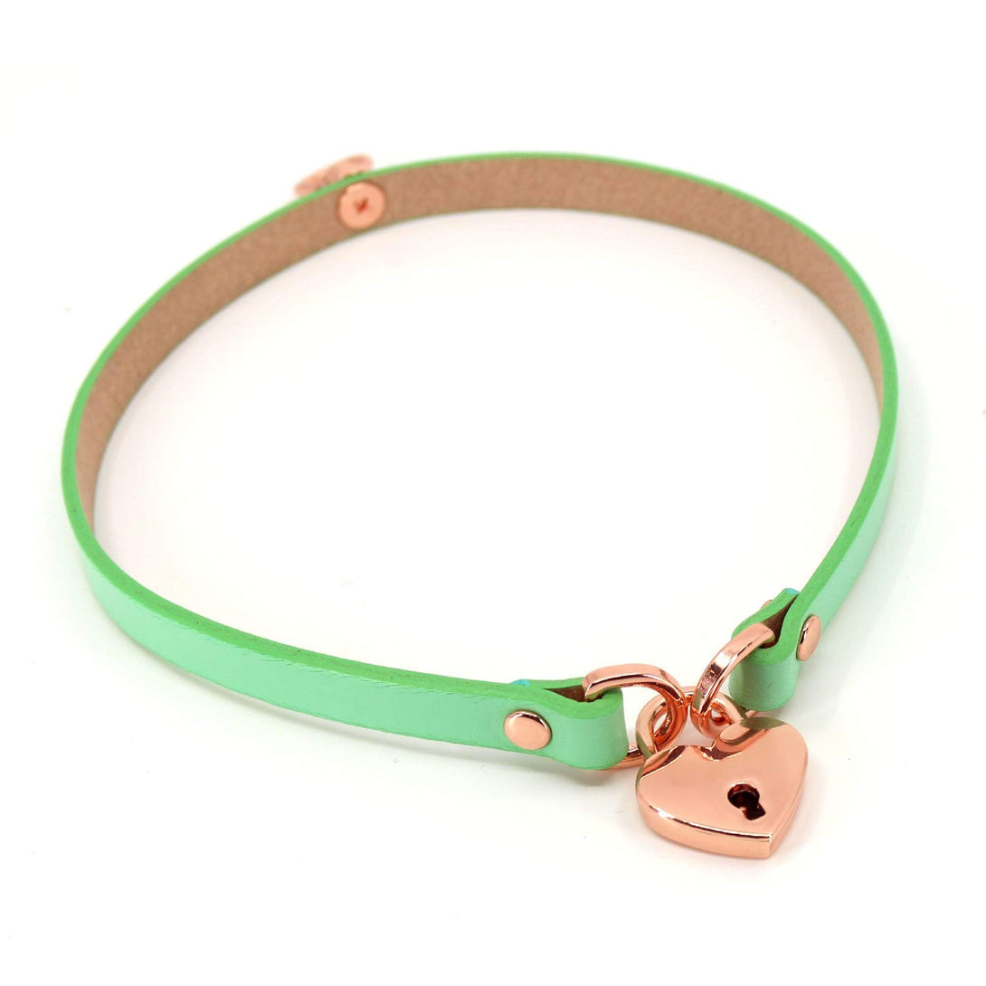 Custom Leather Locking Mini Collar - BDSM Day Collar Collar Restrained Grace   