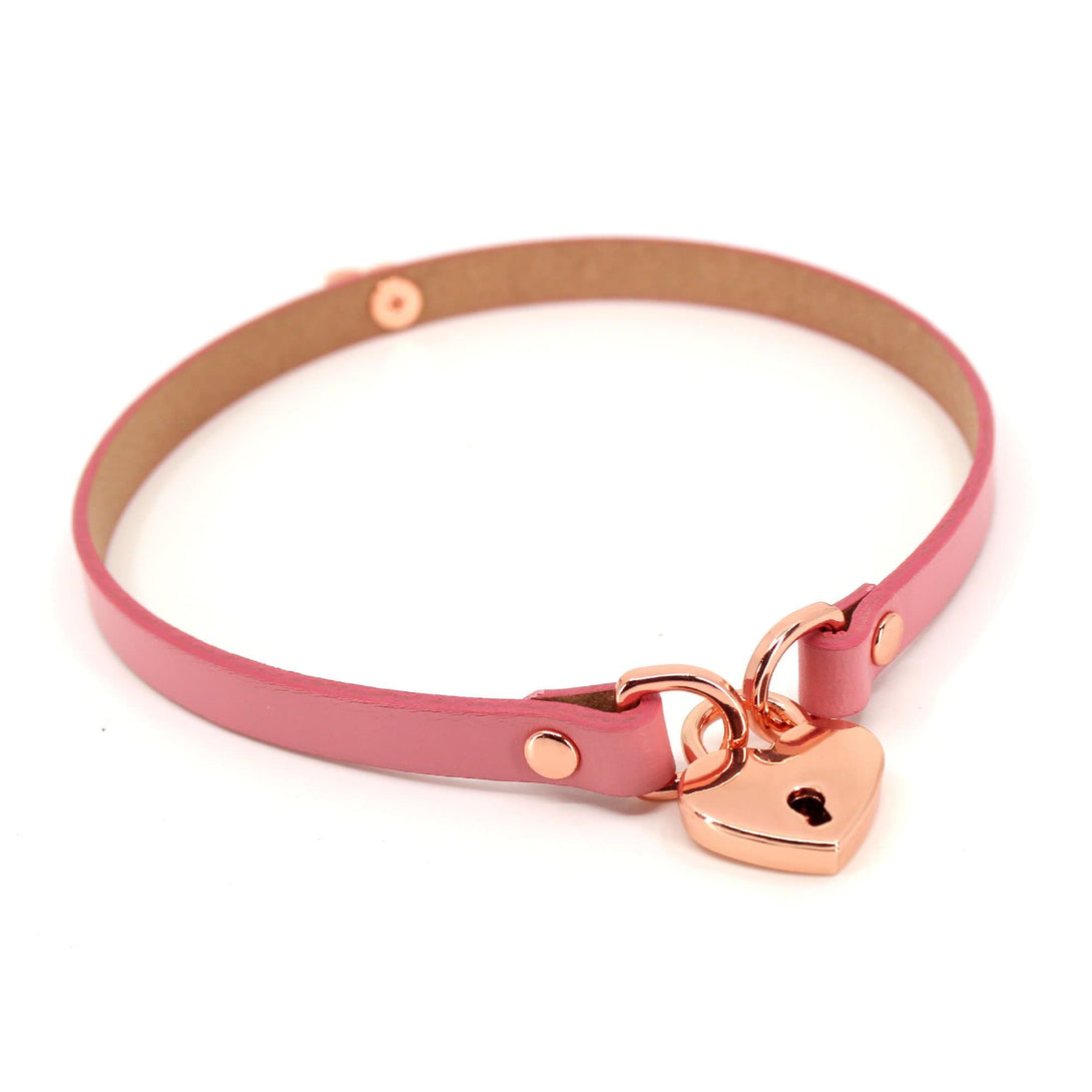 Custom Leather Locking Mini Collar - BDSM Day Collar Collar Restrained Grace   