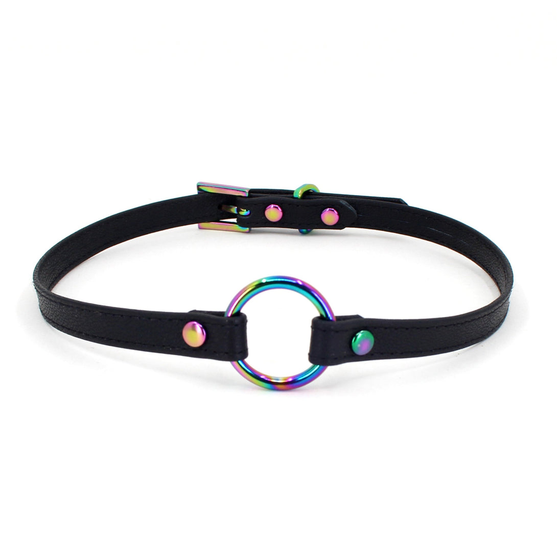 Custom Ring of O Mini Leather Collar - BDSM Day Collar Collar Restrained Grace   