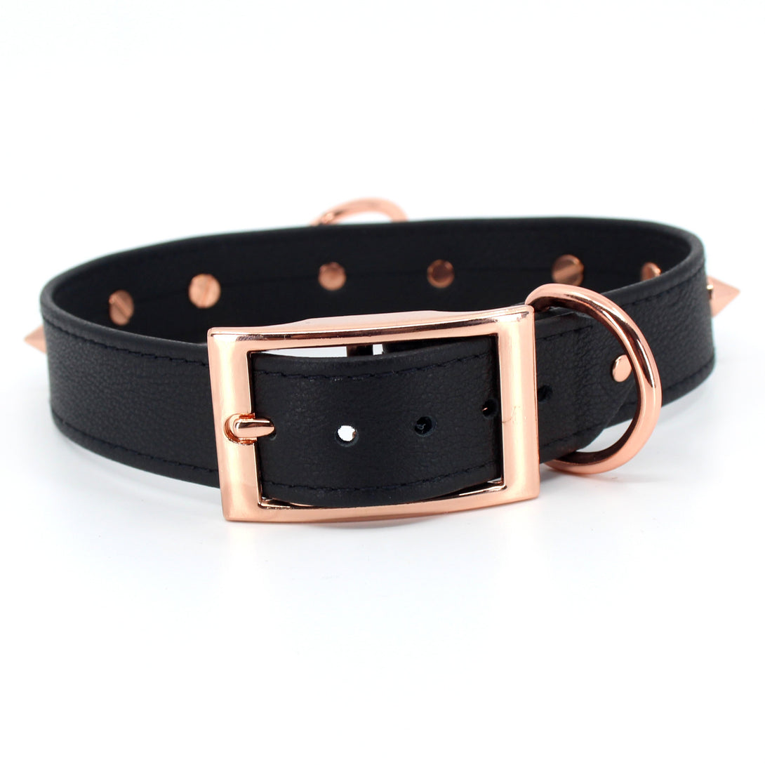 Restrained Grace Collar The Spiked Classic Collar in Black & Rose Gold