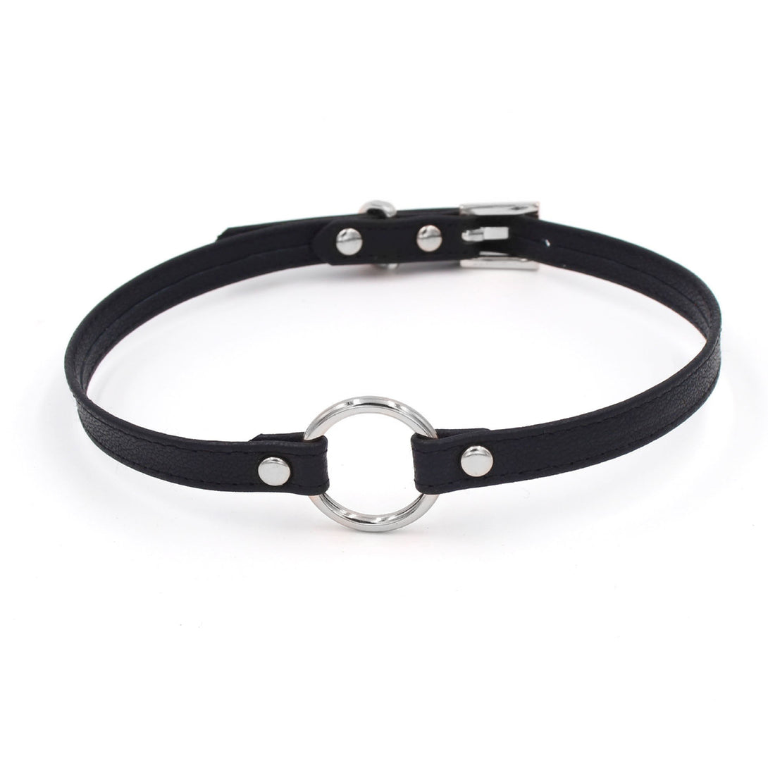 Custom Ring of O Mini Leather Collar - BDSM Day Collar Collar Restrained Grace   