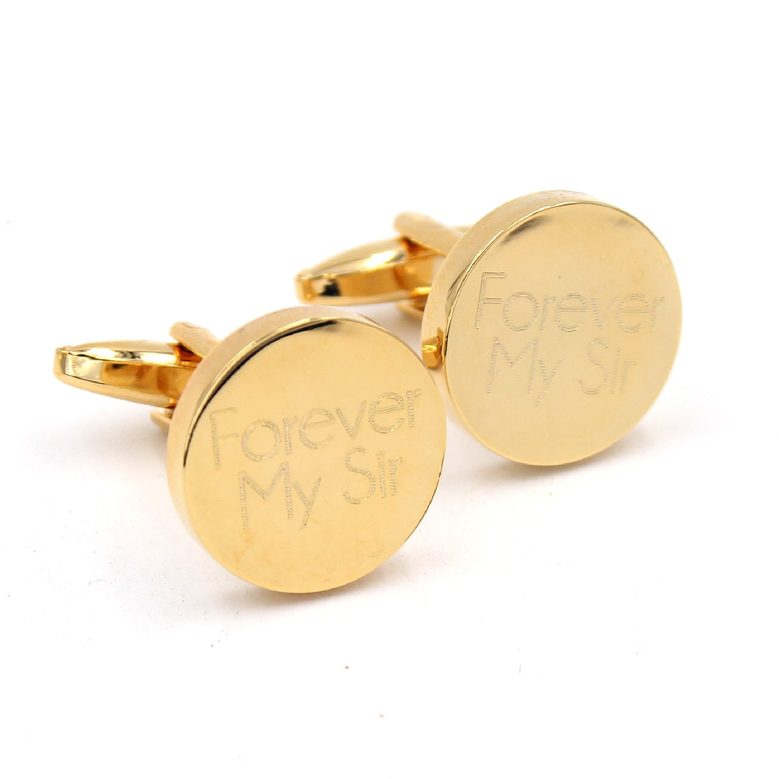 Personalized Gold Round Cuff Links Cuff Links Restrained Grace   