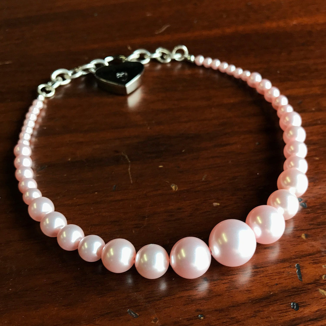 Restrained Grace Day Collar Blush Pink Swarovski Pearl Day Collar
