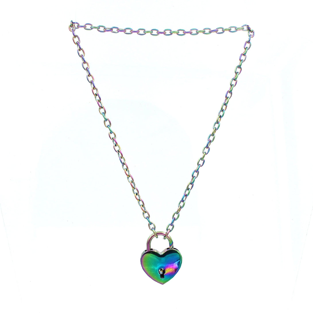 Restrained Grace Day Collar The Petite Chain Day Collar in Iridescent Rainbow