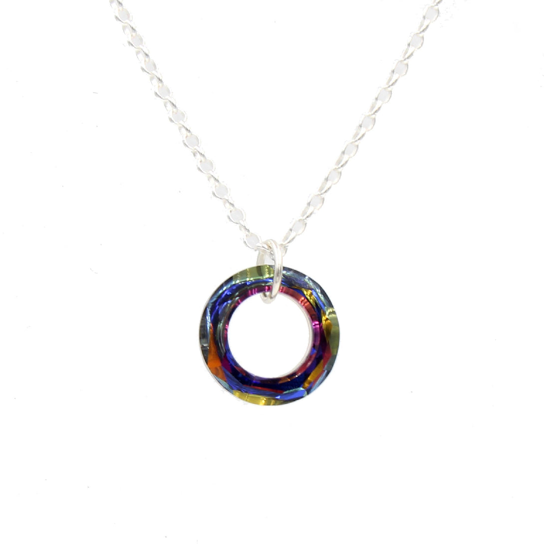 Restrained Grace Day Collar Ultra Discreet Dark Iridescent Rainbow Swarovski Crystal Ring of O Day Collar - BDSM Day Collar