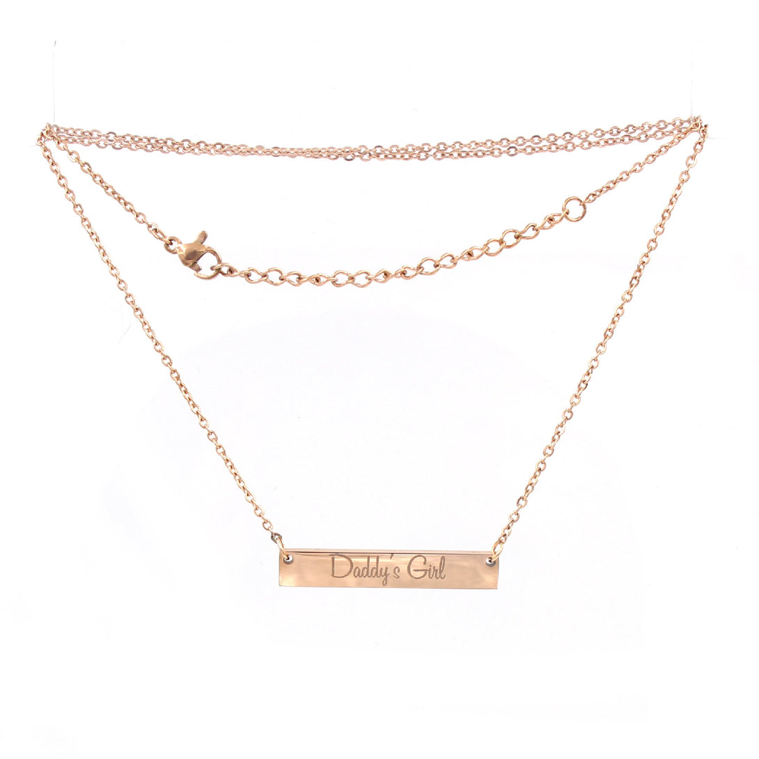 Ultra Discreet Rose Gold Bar Necklace - BDSM Day Collar Day Collar Restrained Grace   